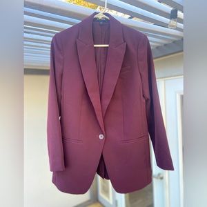 Express Editor One Button Boyfriend Blazer Maroon Size Small